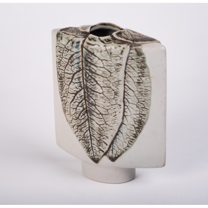 Vintage Studio Line sculptural leaf vase by Antje Bruggemann for Rosenthal, Germany 1980s