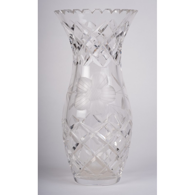 Vase danois vintage en cristal, 1960