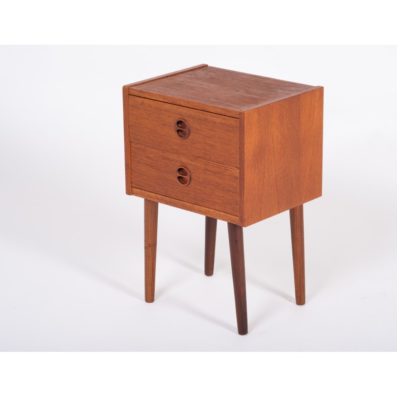 Vintage Danish night stand with 2 drawers in teak, 1960s