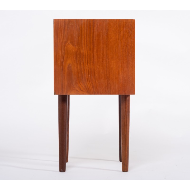 Comodino danese vintage con 2 cassetti in teak, anni '60