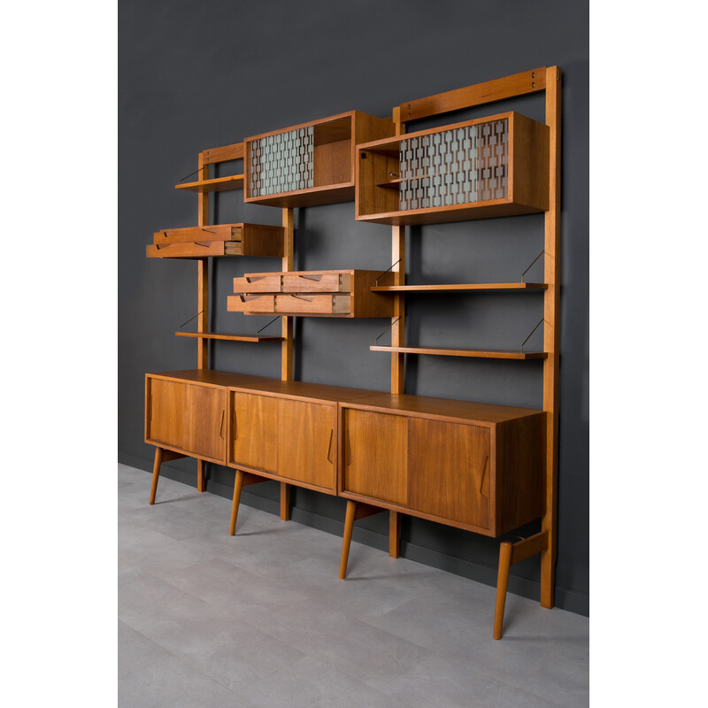 Mueble modular vintage de teca de Brodrene Jatog Mobelfabrik, Noruega Años 60