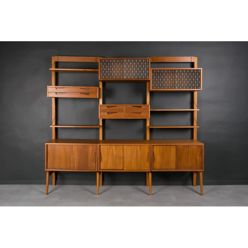 Vintage teak modular wall unit by Brodrene Jatog Mobelfabrik, Norway 1960s