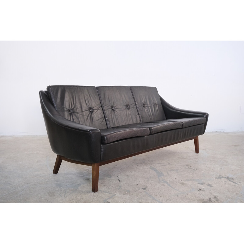 Vintage leather living room set by Ekorne Svane, Norway 1960s