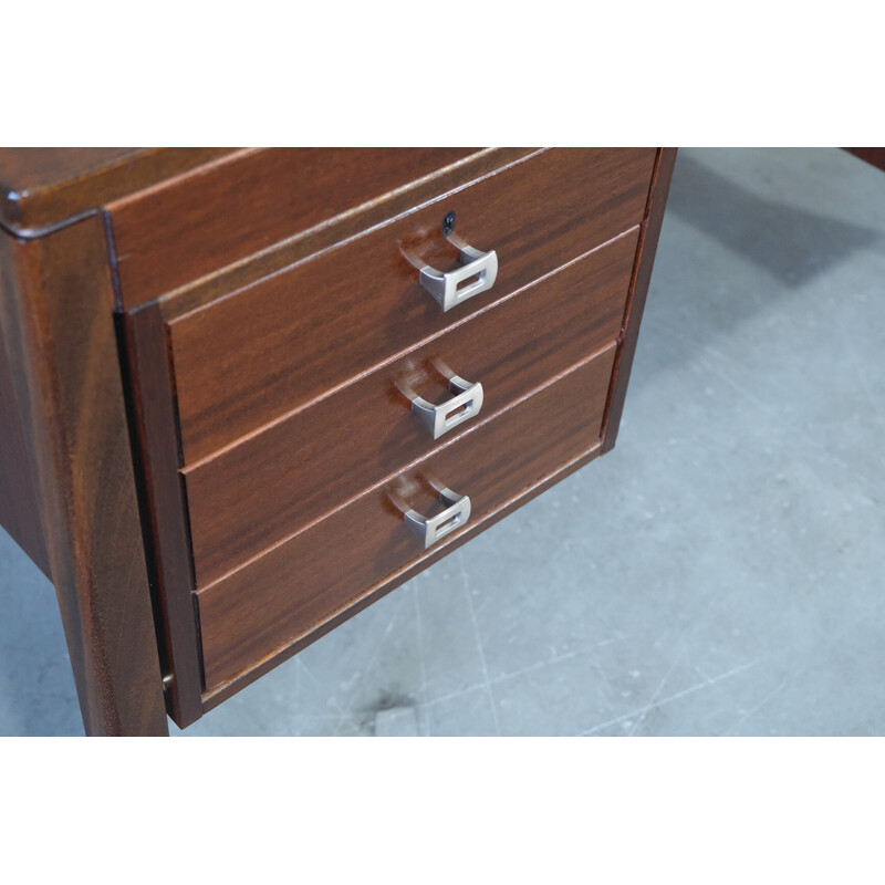 Scandinavian vintage mahogany desk, 1960s