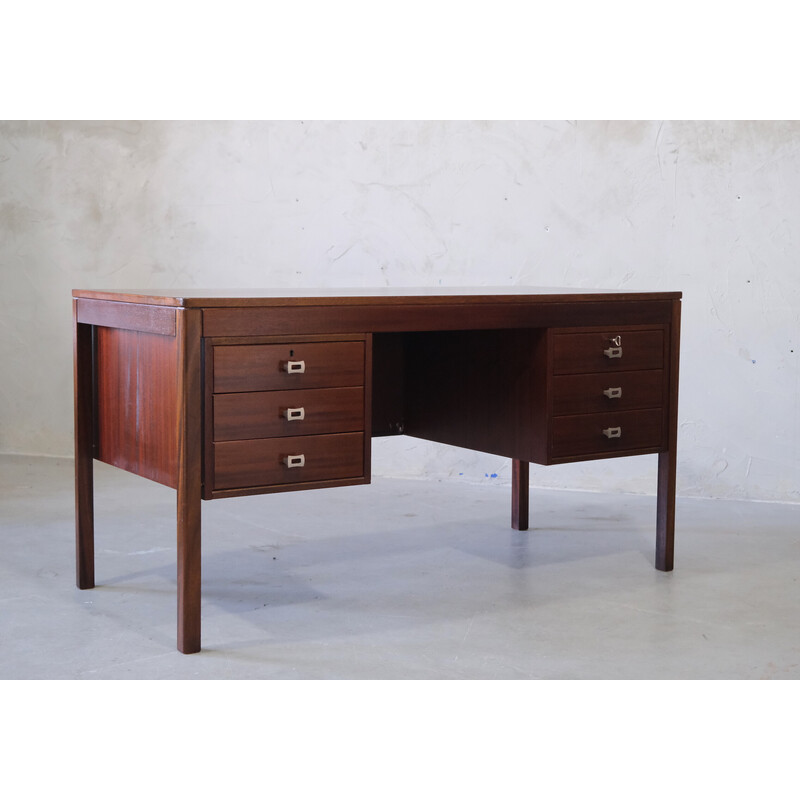 Scandinavian vintage mahogany desk, 1960s