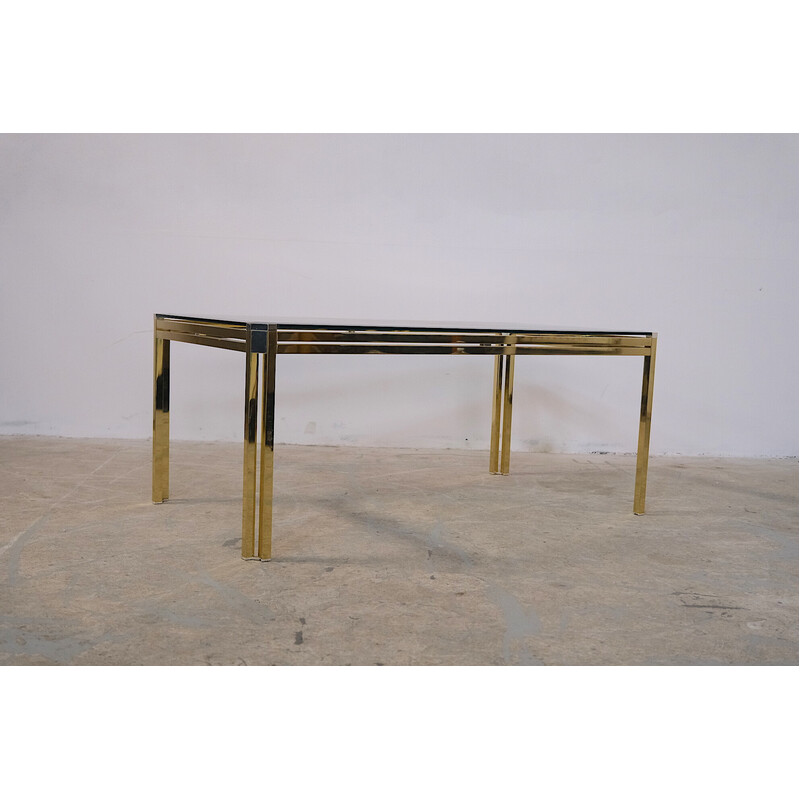 Vintage chrome and glass Italian coffee table, 1970s