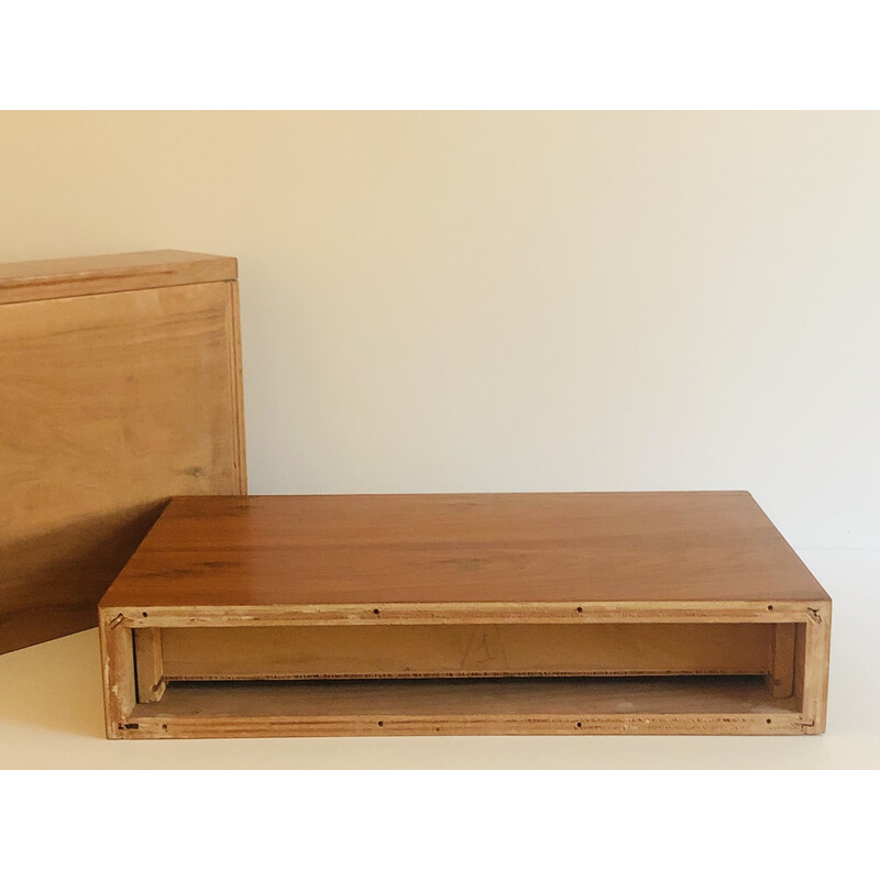 Pair of vintage shelves in rosewood veneer, France 1960