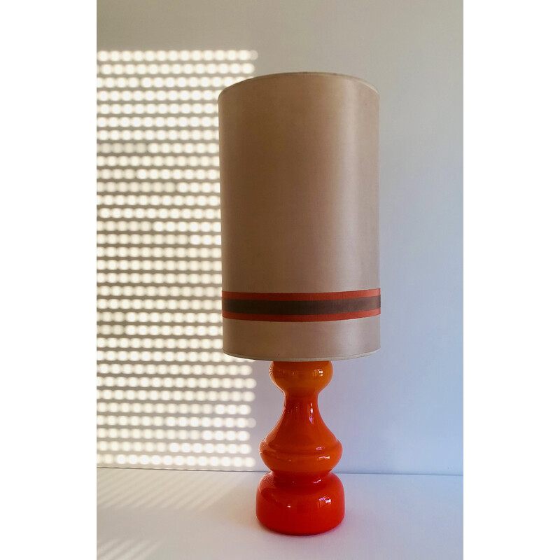Alte orangefarbene Wohnzimmerlampe, Italien 1970