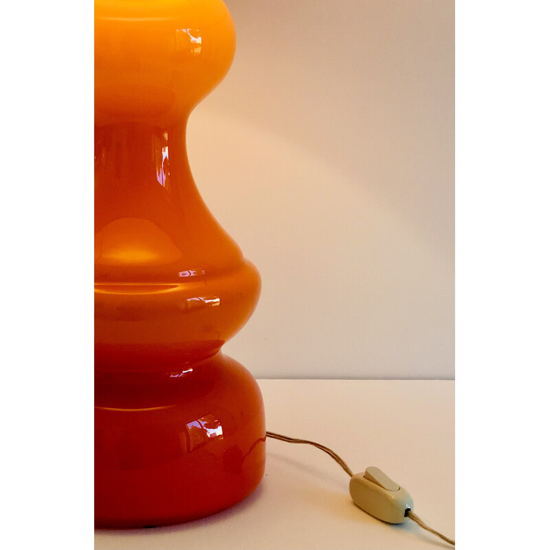 Alte orangefarbene Wohnzimmerlampe, Italien 1970