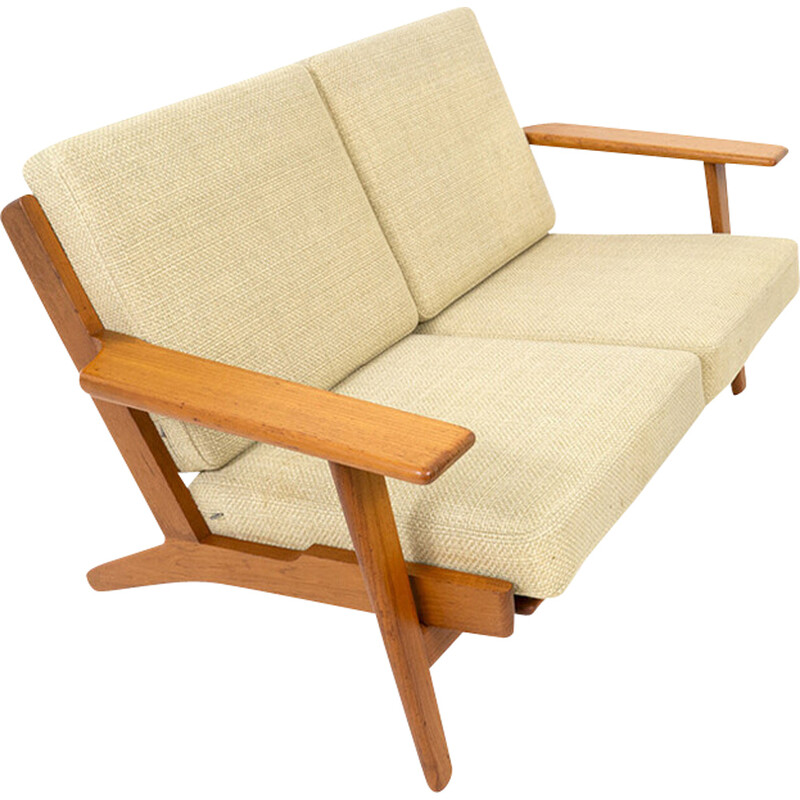 Ge 290 vintage 2-zits teakhouten bank van Hans Wegner voor Getama