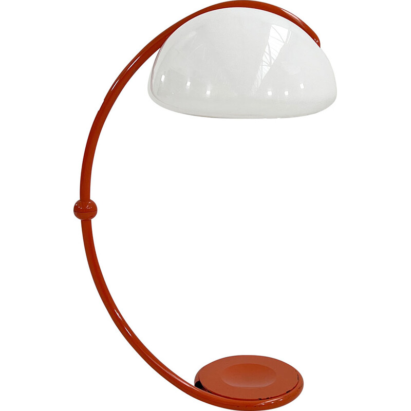 Vintage orange Serpente floor lamp by Elio Martinelli for Martinelli Luce, 1970s