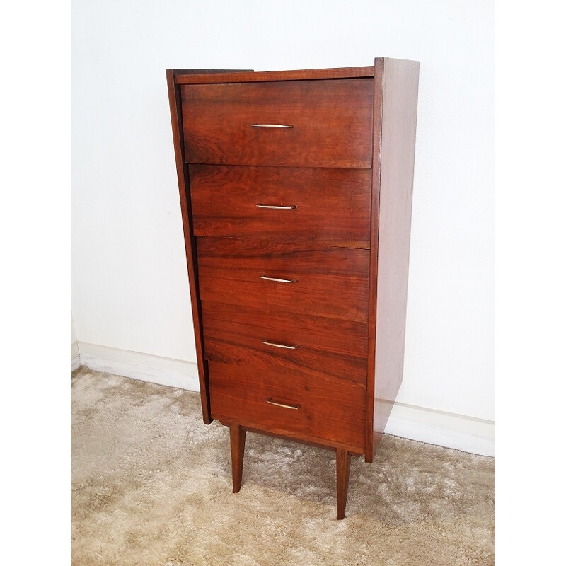 5 drawers chiffonier in rosewood - 1950s