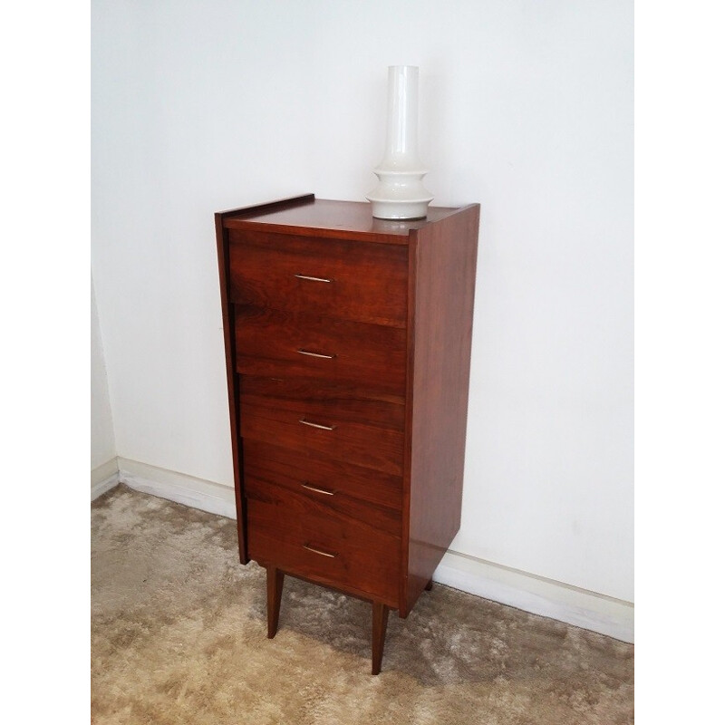 5 drawers chiffonier in rosewood - 1950s
