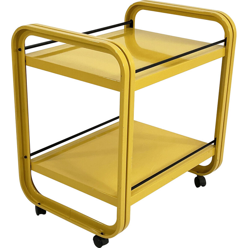 Vintage yellow trolley by G. N. Gigante, A. Zambusi and M. Boccato for Seccose, 1980s