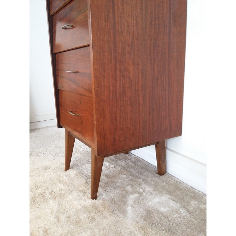 5 drawers chiffonier in rosewood - 1950s