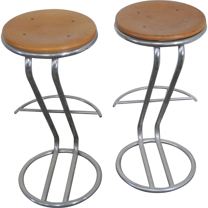 Pair of vintage bar stools, 1980s