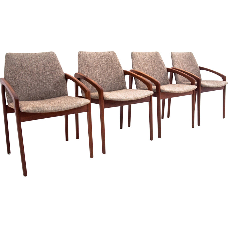 Set of 4 vintage teak chairs by Henning Kjærnulf for Korup Stolefabrik, Denmark 1970