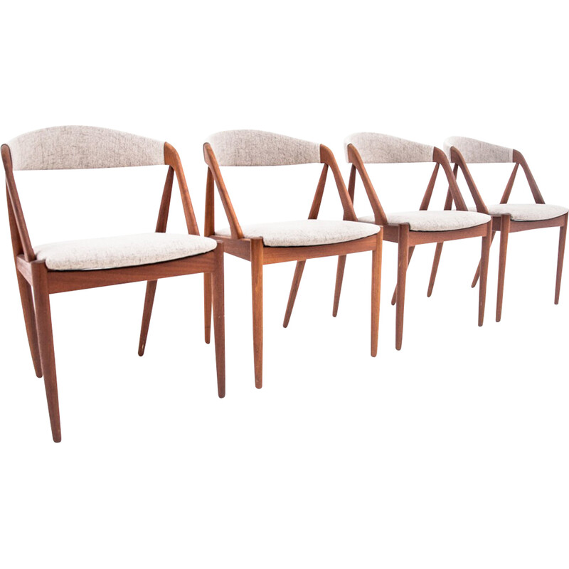 Set van 4 vintage teakhouten stoelen van Kai Kristiansen, Denemarken 1960
