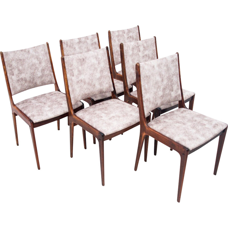 Set van 6 vintage teakhouten stoelen van Uldum Mobelfabrik, Denemarken 1960