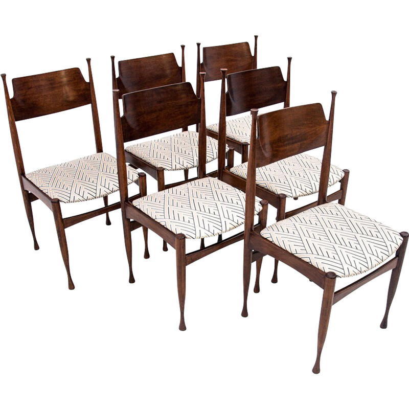 Set of 6 vintage teak chairs Scandinavia, 1940s