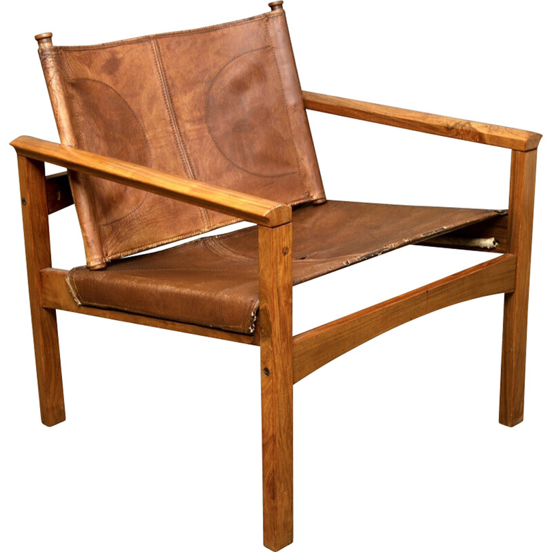 Vintage Safari Lounge Sessel aus Palisanderholz von Michel Arnoult, Brasilien 1960