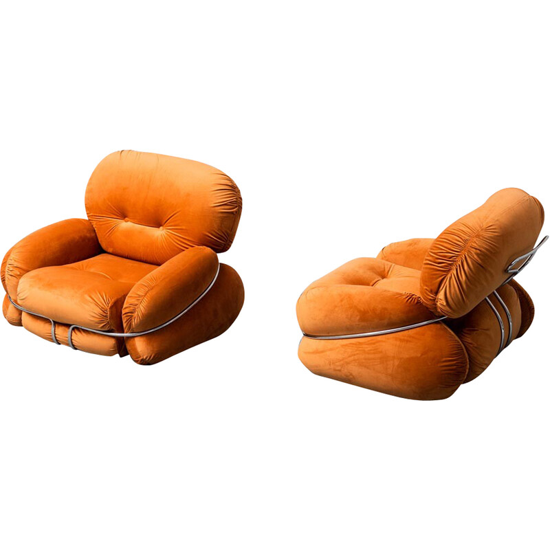 Pair of vintage Okay armchairs by Adriano Piazzesi, 1970