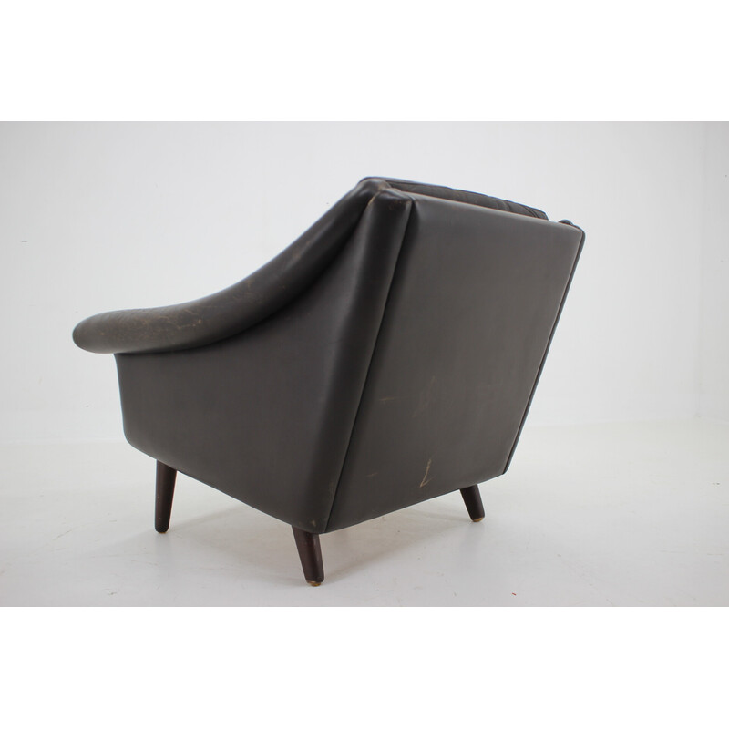 Vintage ''Matador" leather Danish armchair by Aage Christiansen, 1960s