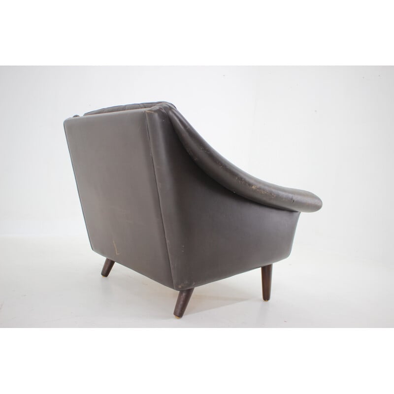 Vintage ''Matador" leather Danish armchair by Aage Christiansen, 1960s