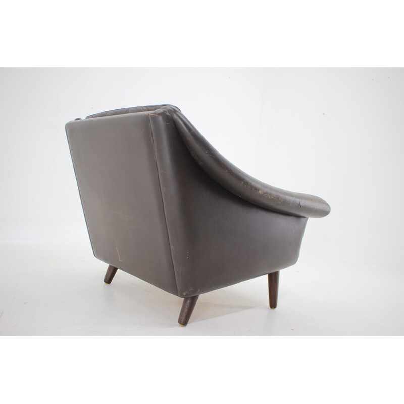 Vintage "Matador" lederen Deense fauteuil van Aage Christiansen, 1960