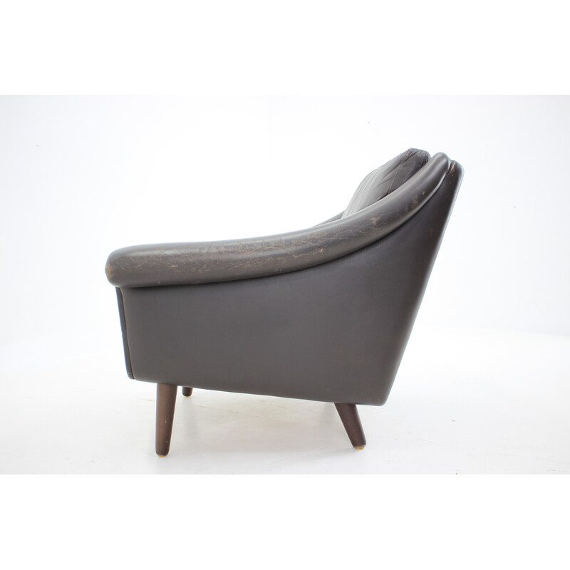 Vintage ''Matador" leather Danish armchair by Aage Christiansen, 1960s