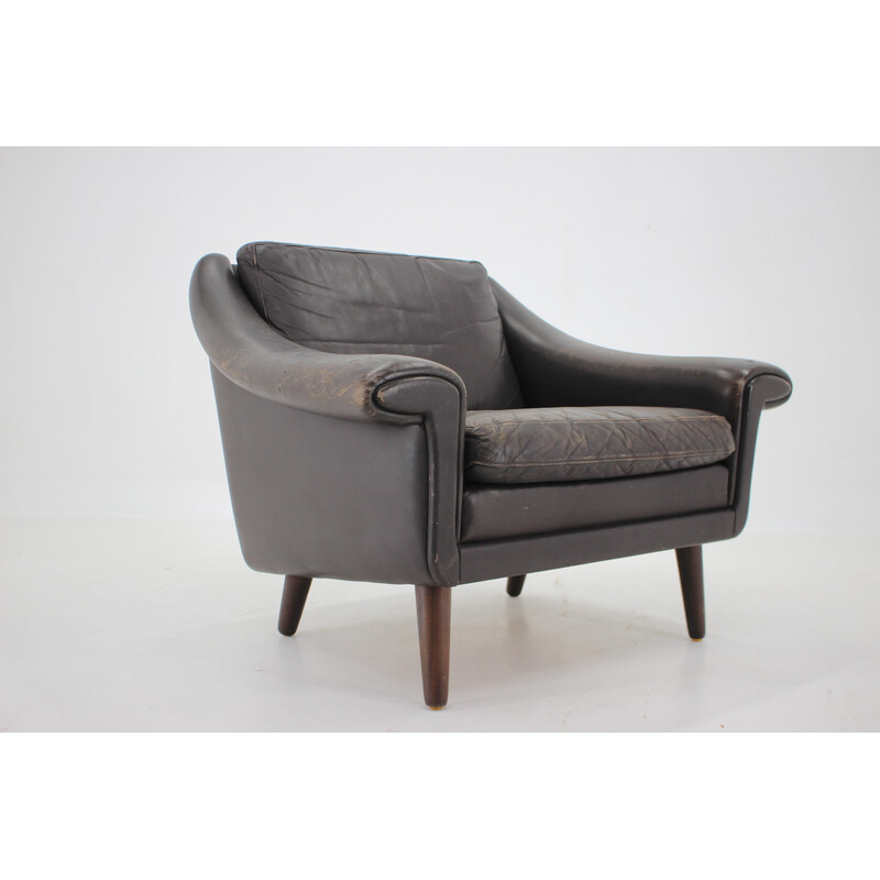 Vintage "Matador" lederen Deense fauteuil van Aage Christiansen, 1960