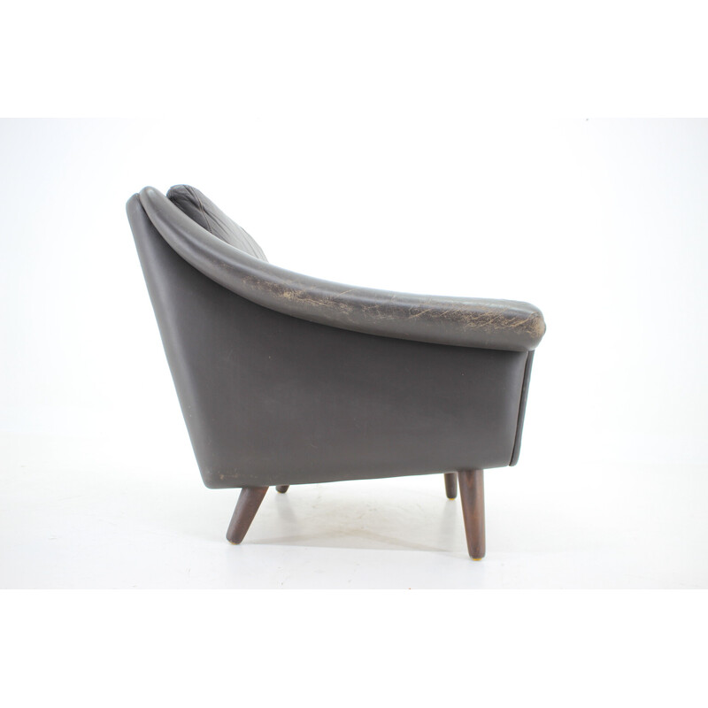 Vintage ''Matador" leather Danish armchair by Aage Christiansen, 1960s