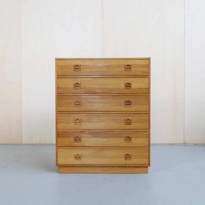 Vintage chest of drawers in pinewood, 1970s