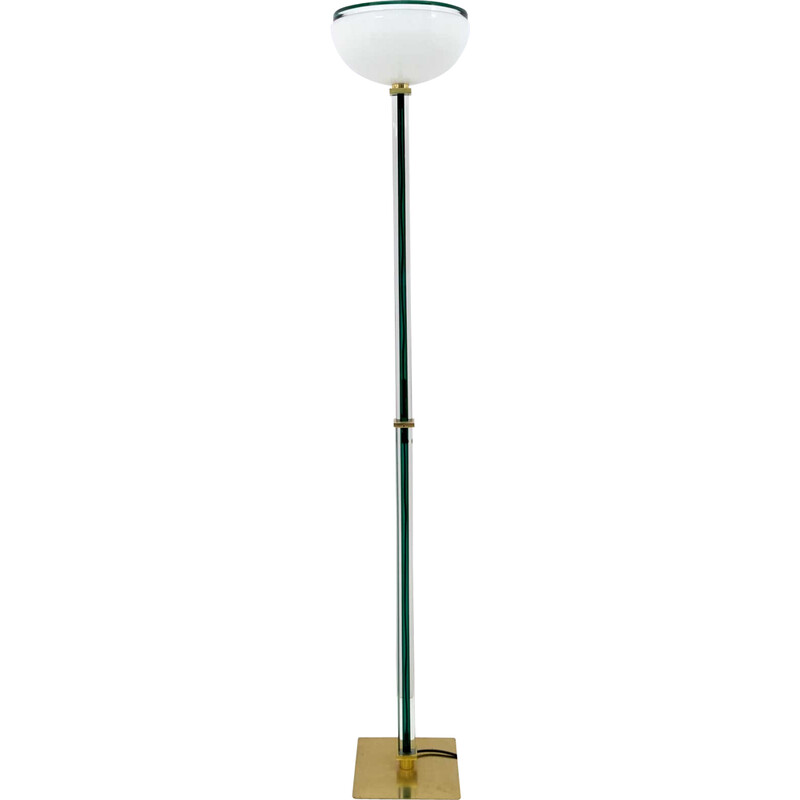 Mid century Murano glass "Tolboi" floor lamp in green by Venini