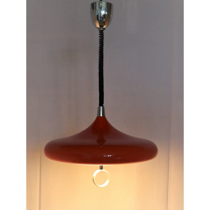 Vintage Space Age orange pendant lamp, 1960s