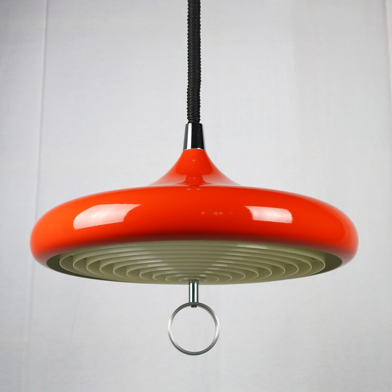 Vintage Space Age orange pendant lamp, 1960s