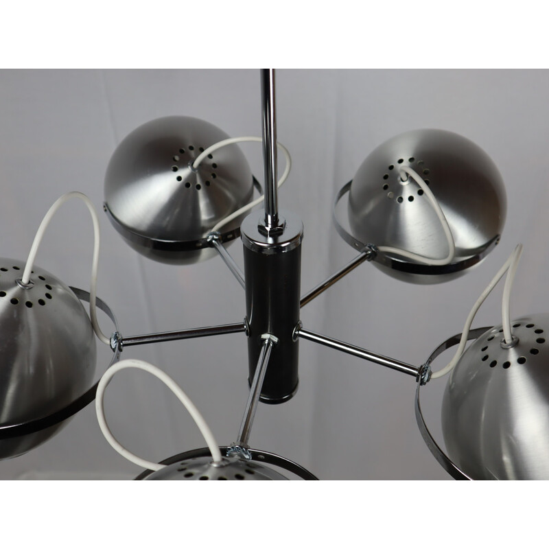 Paar vintage metalen Eyeball hanglampen, 1960