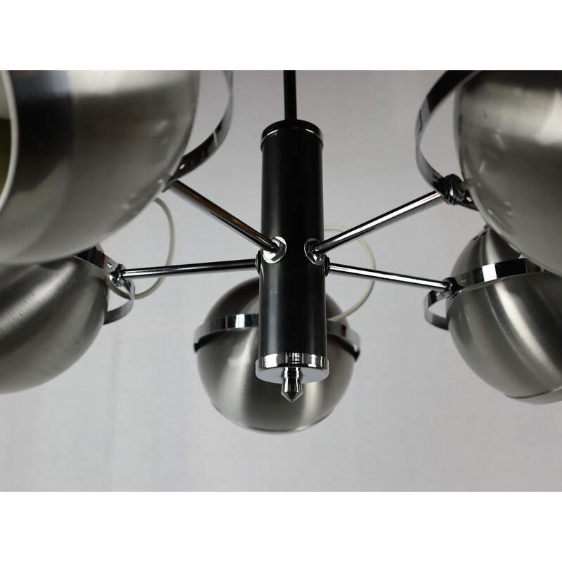 Pair of vintage metal Eyeball pendant lamps, 1960