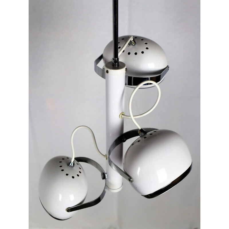 Vintage Eyeball pendant lamp with 3 white lacquered reflectors, 1960