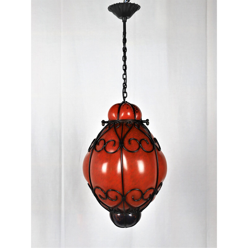 Lanterna veneziana vintage in vetro soffiato di Murano, 1970