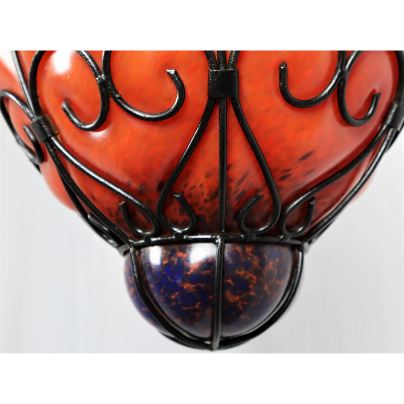 Vintage Venetian lantern in blown Murano glass, 1970