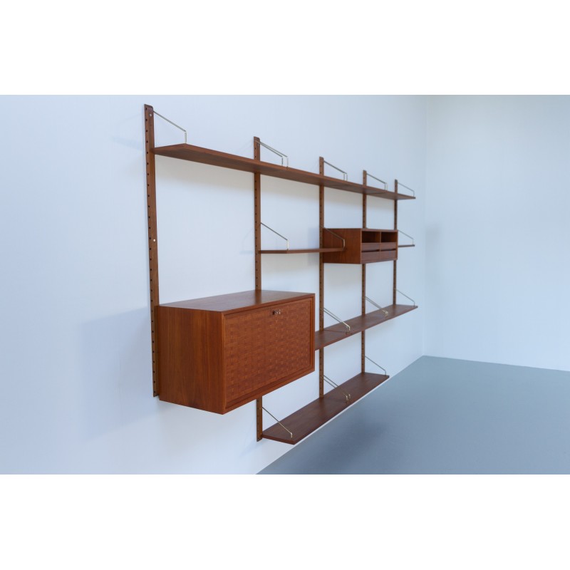 Vintage modular teak wall unit by Poul Cadovius for Cado, Denmark 1960