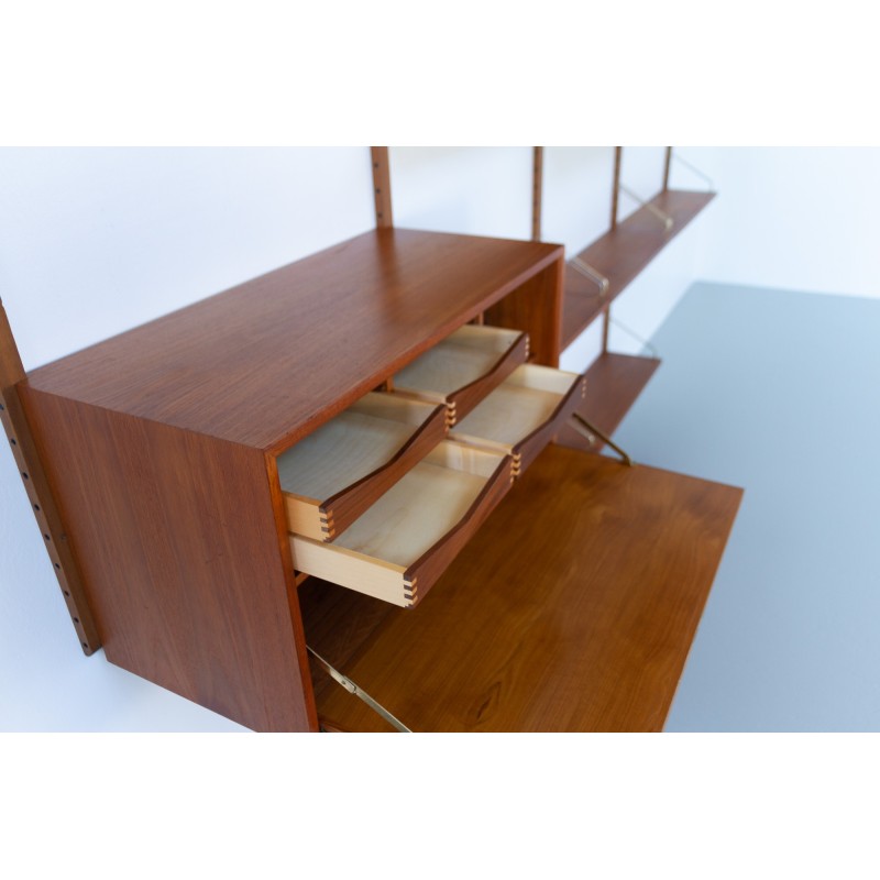 Vintage modular teak wall unit by Poul Cadovius for Cado, Denmark 1960