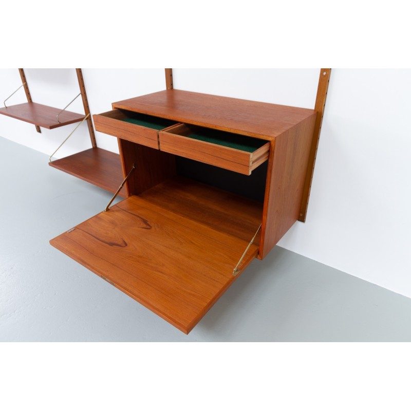 Vintage modular teak wall unit by Poul Cadovius for Cado, Denmark 1960