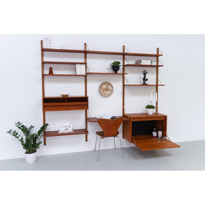 Vintage modular teak wall unit by Poul Cadovius for Cado, Denmark 1960