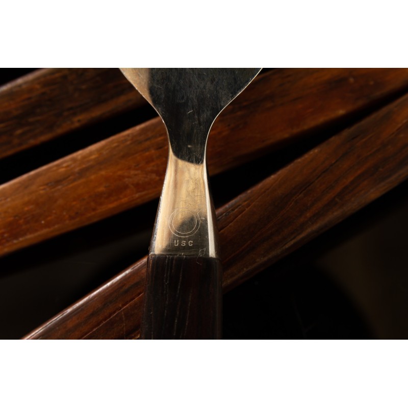 Vintage Eton cutlery set in rosewood and steel by Henning Nørgaard for Raadvad, Denmark 1960