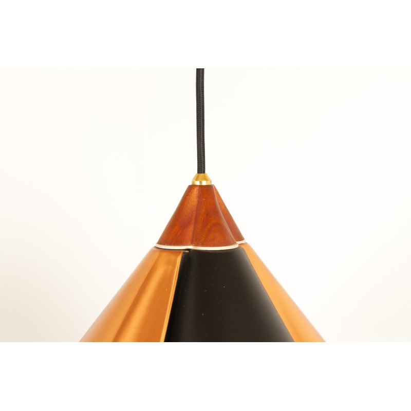 Vintage pendant lamp in copper and black, Denmark 1960