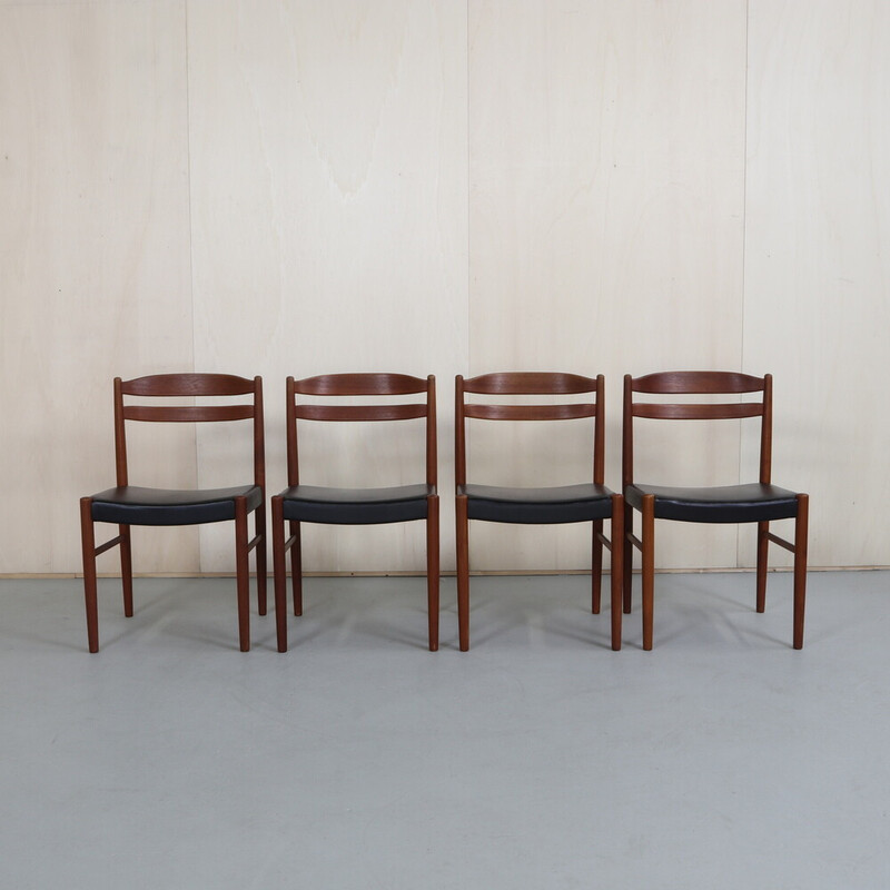 Conjunto de 4 cadeiras de teca vintage de Carl Ekström para Albin Johansson e Söner