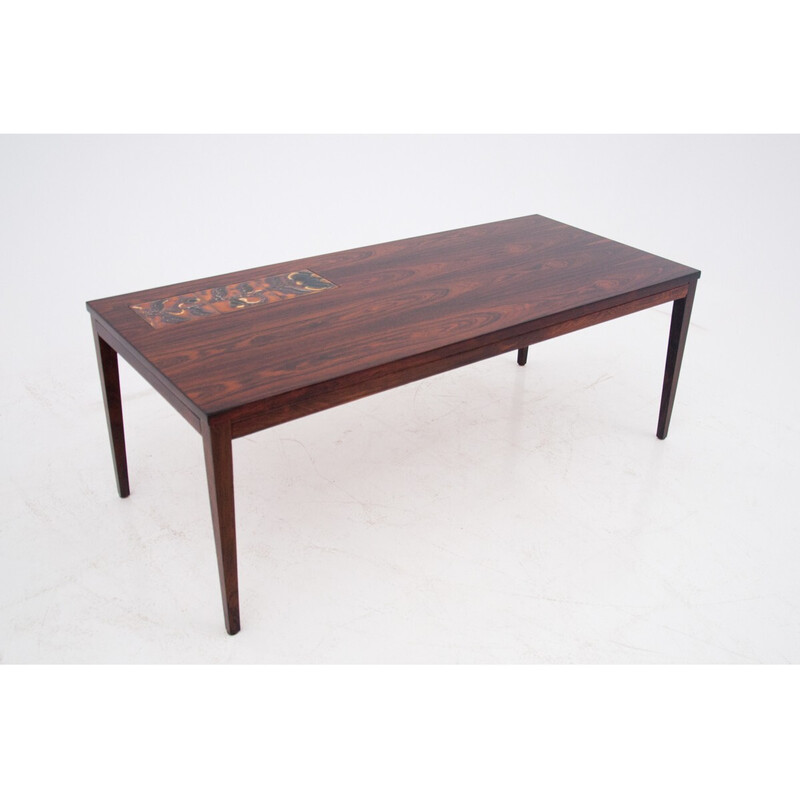 Vintage coffee table in rosewood and ceramic, Denmark 1960