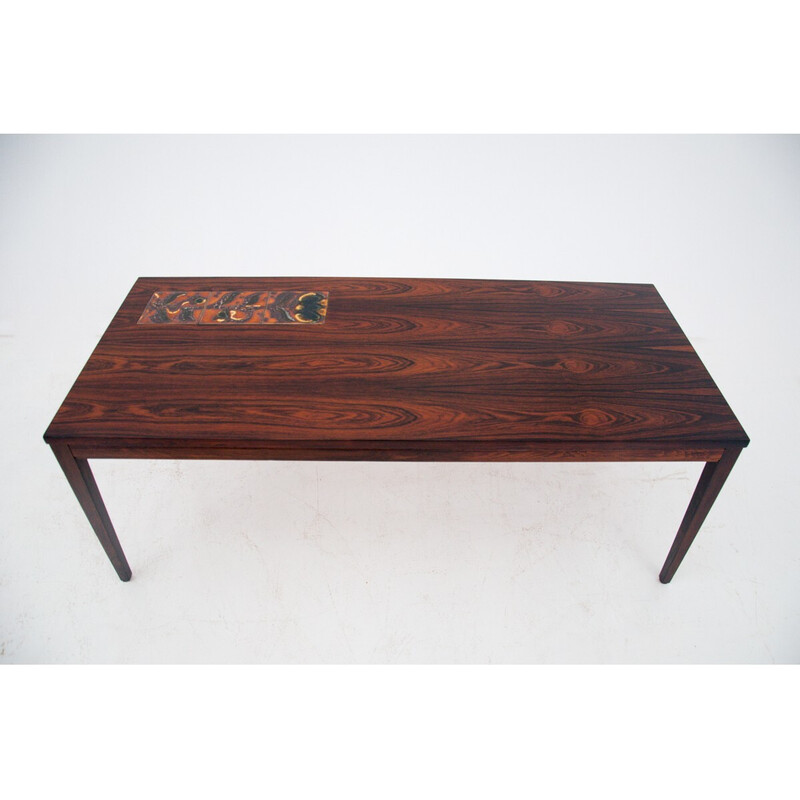 Vintage coffee table in rosewood and ceramic, Denmark 1960